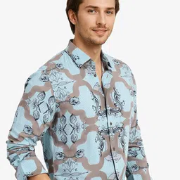 RARE RABBIT Men Comfort Spread Collar Abstract Printed Casual Shirt image 2