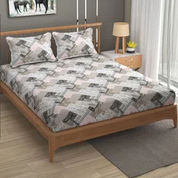 FURNOFY Multicoloured 130 GSM King Superfine Bedsheet with 2 Pillow Covers image 3