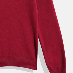 Femea Full Sleeves Solid Skivvy Sweater - Maroon image 5