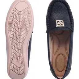 Shoetopia Stones Embellished Slip On Loafers - Black image 5