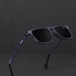 RESIST EYEWEAR Unisex Square Sunglasses with UV Protected Lens CALEB GREY BLACK image 4
