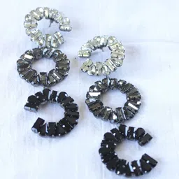 THE BLING GIRLL Silver-Plated Artificial Stones Studded Circular Drop Earrings image 2