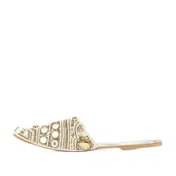 NR by Nidhi Rathi Women's Golden Mule Shoes image 3