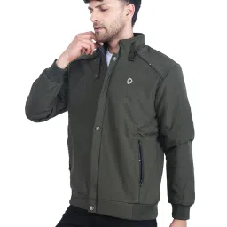 Dollar Olive Regular Fit High Neck Jacket image 3
