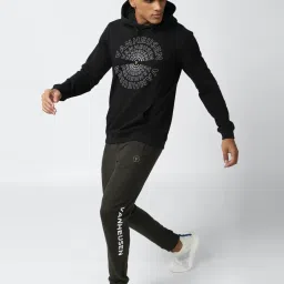 Van Heusen Black Regular Fit Printed Hooded Sweatshirts image 5