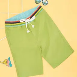 Pantaloons Baby Boys Green Glow Cotton Solid Shorts-image-76