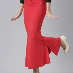 TWIN BIRDS Red & White Plain Saree Shapewear - Pack Of 2 image 3