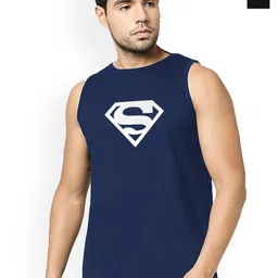 Organic Chics Pack Of 2 Printed Cotton Innerwear Vests Black Avenger-Navy Superman_S-picture-22