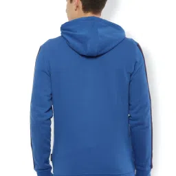 Van Heusen Blue Regular Fit Striped Hooded Sweatshirts image 2