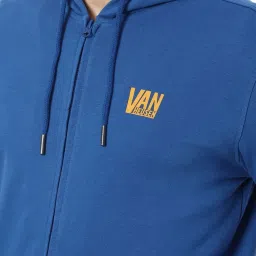 Van Heusen Blue Regular Fit Striped Hooded Sweatshirts image 4