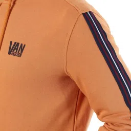 Van Heusen Orange Regular Fit Striped Hooded Sweatshirts image 4