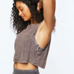 Forever 21 Brown Cotton Sports T-Shirt image 3