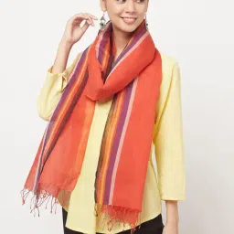 Fabindia Peach Plain Stole-image-49
