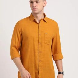 Turtle Yellow Cotton Slim Fit Shirt-picture-23