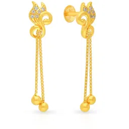 Malabar Gold and Diamonds 22k Yellow Gold Leaf Earrings for Women-picture-27