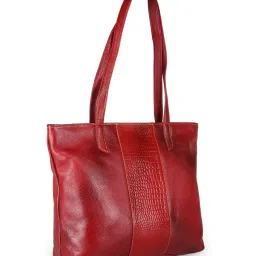 Genwayne Maroon Leather Large Tote Bag image 3