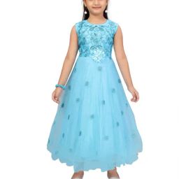 Aarika Kids Firozi Embroidered Gown-image-14