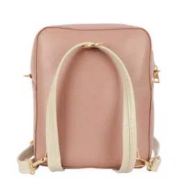 Baggit Pink Solid Small Convertible Backpack image 3