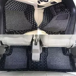 Auto Pearl Luxury Leatherite 7D Car Floor Mats Compatible with Tiguon 7 Seater image 3