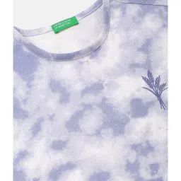 United Colors of Benetton Kids Light Purple Printed T-Shirt image 3