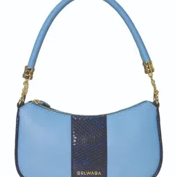 BELWABA Blue Textured Medium Shoulder Bag-picture-25