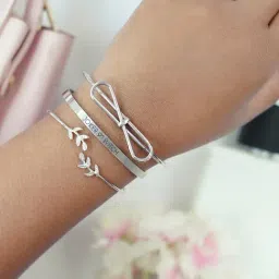 Joker & Witch Xandria Silver Cuffs Bracelet for Women Set of 3-picture-13
