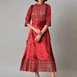 Wishful by W Red Embellished A-Line Dress image 1