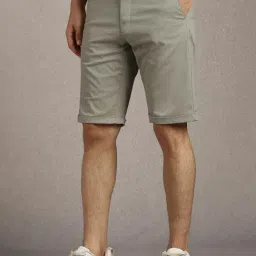 louis philippe Men Grey Solid Shorts image 3