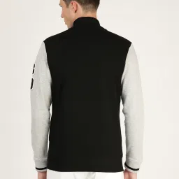 Lee Black & Grey Melange Full Sleeves High Neck Sweatshirt image 2