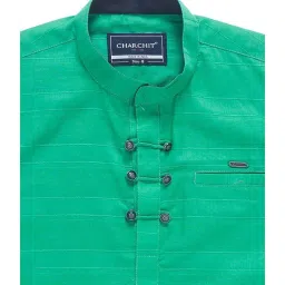 Cavio Kids Teal Blue Cotton Regular Fit Full Sleeves Shirt image 3