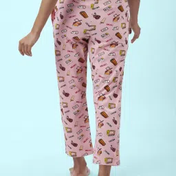 Dreamz by Pantaloons Pink Yellow Cotton Printed Pyjamas image 3