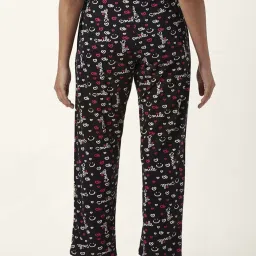Dreamz by Pantaloons Black Pink Cotton Printed Pyjamas image 3