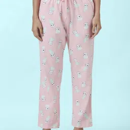 Dreamz by Pantaloons Pink Yellow Cotton Printed Pyjamas image 3