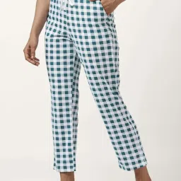 Dreamz by Pantaloons Teal Blue Cotton Chequered Pyjamas image 3