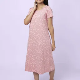 YU by Pantaloons Pink Cotton Printed Nighty image 3