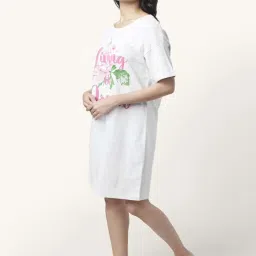 Dreamz by Pantaloons Grey Cotton Graphic Print Sleep Tee image 3