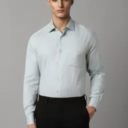 Louis Philippe Blue Regular Fit Texture Shirt-image-73