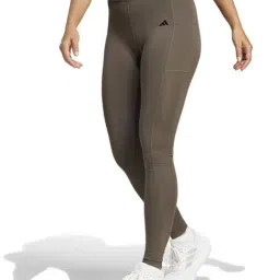 ADIDAS Brown Plain Sports Leggings-image-31