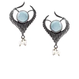 PUJVI Artificial Stones Studded & Beads Beaded Contemporary Drop Earrings image 3