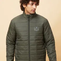 Being Human Dark Green Regular Fit Quilted Jacket-picture-10