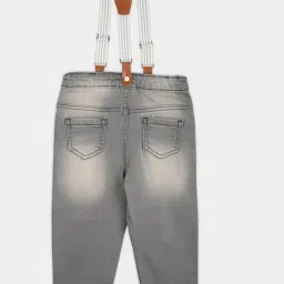 Miniklub Boys Grey Cotton Denim Pants image 3