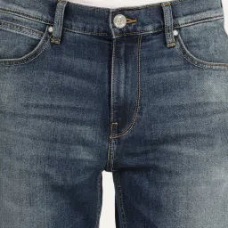 Lee Dark Blue Skinny Fit Heavily Washed Jeans image 4