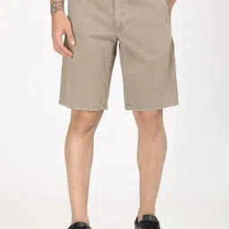 Indian Terrain Stone Cotton Blend Solid Shorts-picture-6