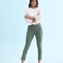 Go Colors! Olive Green Mid Rise Crop Jeggings-picture-10
