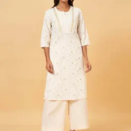 Rangmanch by Pantaloons Grey Printed Straight Kurta-picture-38