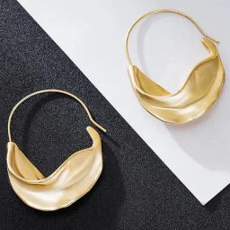 Karatcart Gold-toned Twisted Huggie Hoop Earrings for Women-picture-43