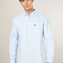 Byford By Pantaloons Blue Cotton Slim Fit Shirt-picture-37