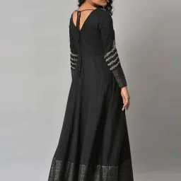 W Black Embroidered A Line Kurta image 2