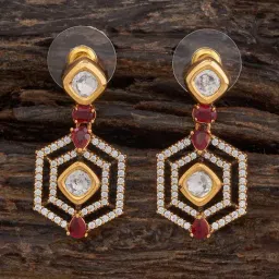 Kushal's Fashion Jewellery Ruby Victorian Polished Kundan Earring for Women-picture-40
