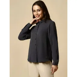 Allen Solly Grey Plain Shirt image 3